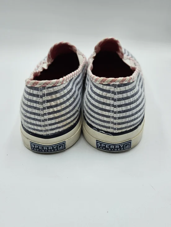 Sperry Top Sider Mariner Slip-on Shoes Navy Seersucker Women's 9.5M - Picture 5 of 8